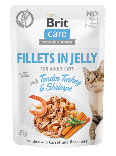 Brit Care Cat - Fillets in Jelly with Tender Turkey & Shrimps 